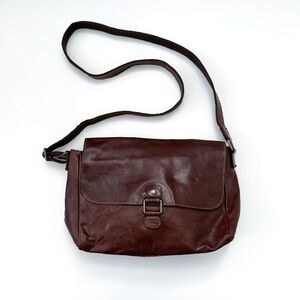 Jack Georges Voyager Olivia Brown Leather Shoulder Saddle Bag